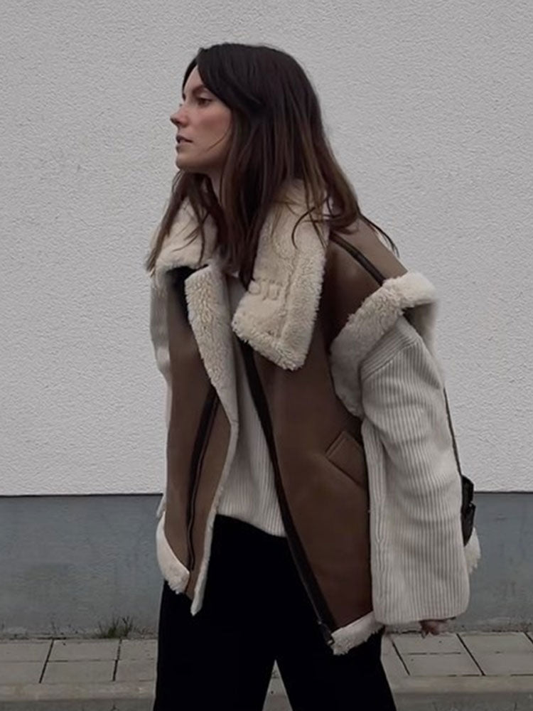 Dames Hamptons Shearling Jas - Stijlvol en Uniek Ontwerp