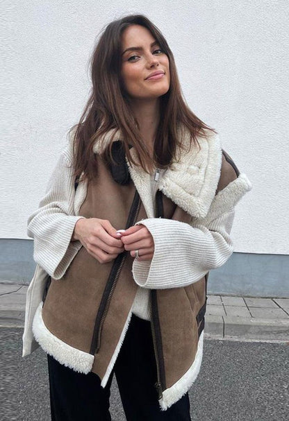 Dames Hamptons Shearling Jas - Stijlvol en Uniek Ontwerp