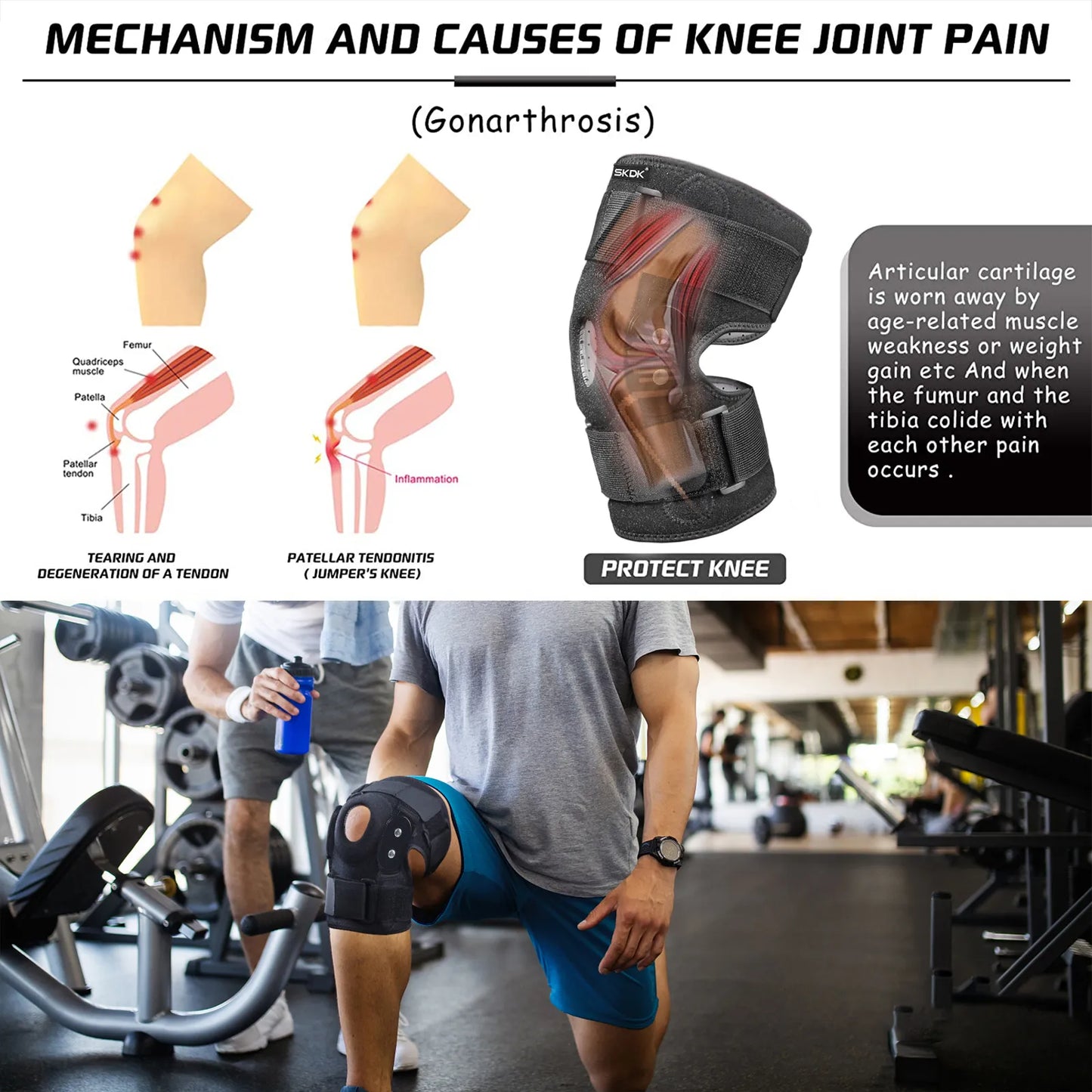Kniebrace - unisex - Verstelbaar Scharnierend voor Optimale Ondersteuning en Comfort
