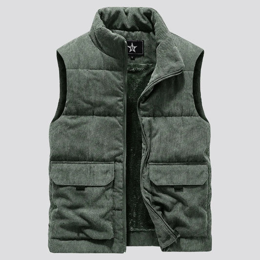 Heren Corduroy Bodywarmer - Warme Fleecevoering - Casual & Outdoor Stijl