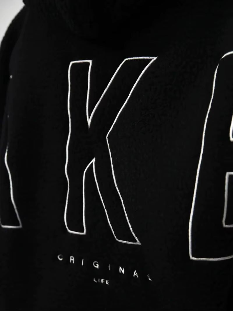 Hoodie van teddy fleece oversized losse pasvorm met capuchon