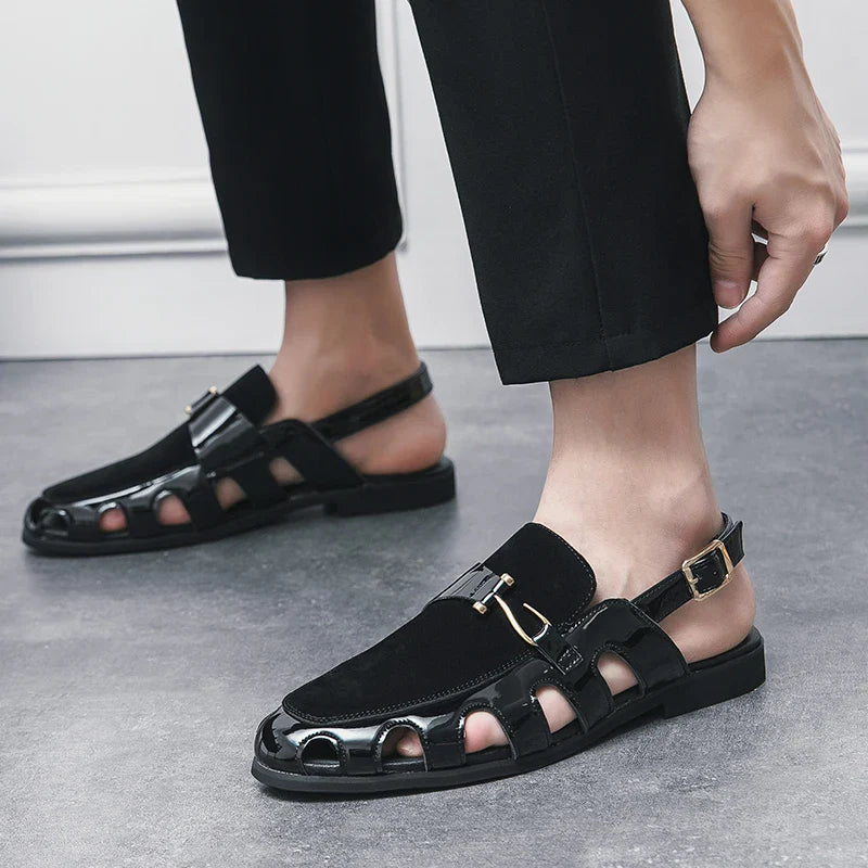 Parijse Sandalen van Leer met Klassiek Design