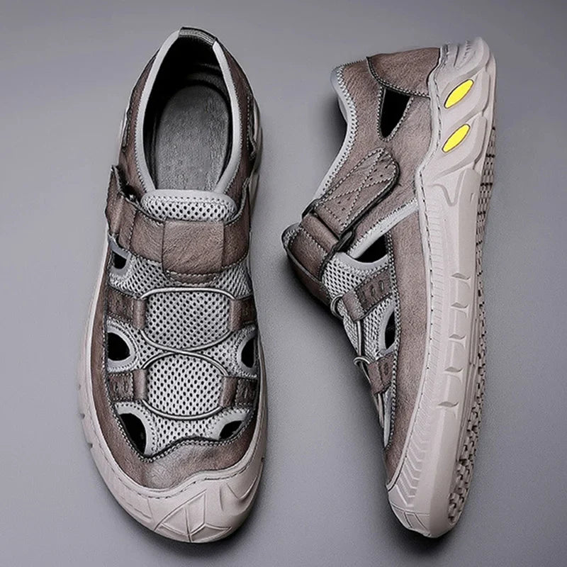 Leren Sandalen voor Heren - Comfortabel, Verstelbaar, Duurzaam Leer, Antislip Zool
