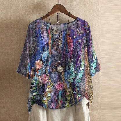 Retro damesblouse - vintage stijlvolle vrouwelijke blouse