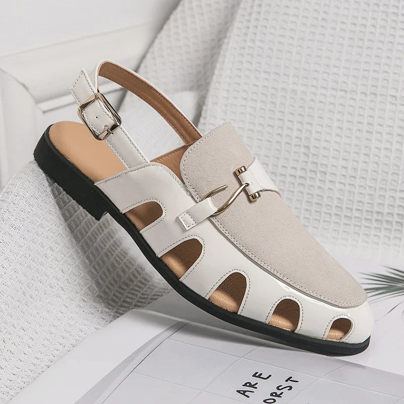 Parijse Sandalen van Leer met Klassiek Design
