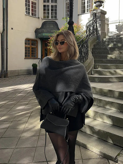 Getailleerde Mantel met Oversized Kraag - Elegante Winterstijl