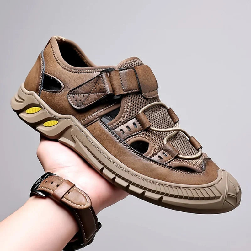 Leren Sandalen voor Heren - Comfortabel, Verstelbaar, Duurzaam Leer, Antislip Zool