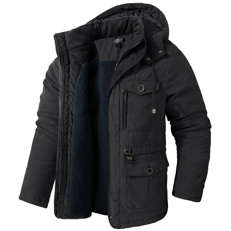 Heren winterjas waterafstotend gevoerd met capuchon