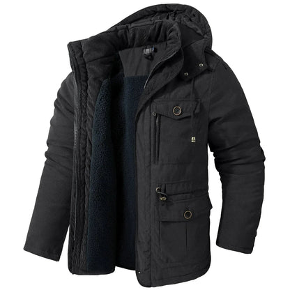 Heren winterjas waterafstotend gevoerd met capuchon