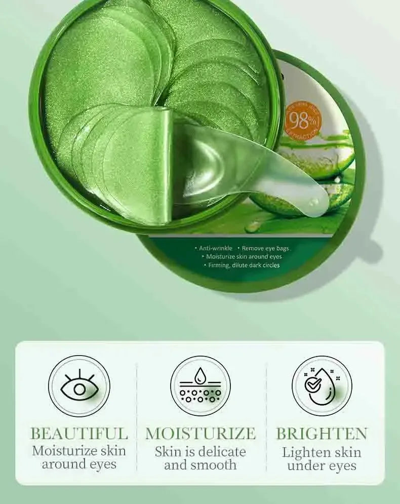 AloeGlow Collageen Oogmaskers – Hydraterend & Verstevigend voor Donkere Kringen (60 stuks)