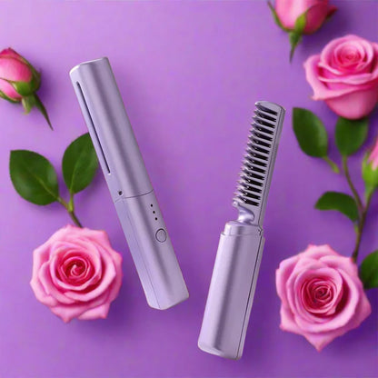 Draadloze Ionen Warmtekam en Stijlkam – Keramische Coating voor Glanzend Haar Onderweg