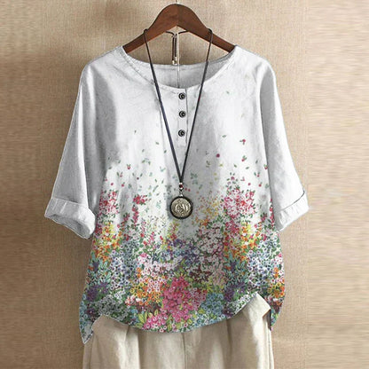 Retro damesblouse - vintage stijlvolle vrouwelijke blouse