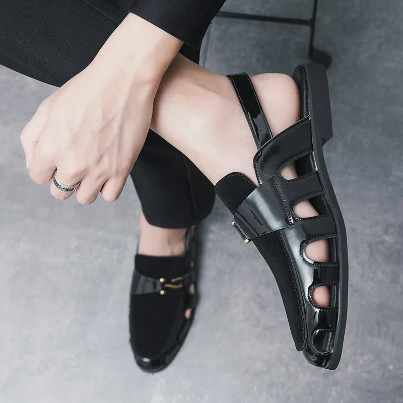Parijse Sandalen van Leer met Klassiek Design