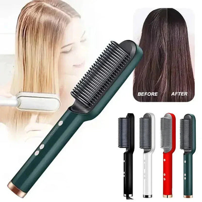 2-in-1 Steil- en Krulborstel - Keramische Stylingtool met Ionische Technologie