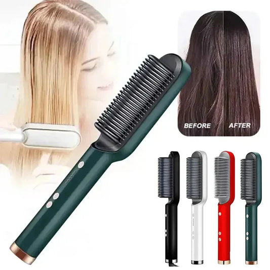 2-in-1 Steil- en Krulborstel - Keramische Stylingtool met Ionische Technologie