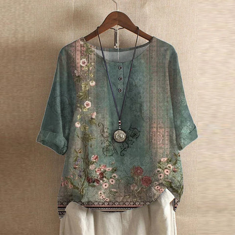 Retro damesblouse - vintage stijlvolle vrouwelijke blouse
