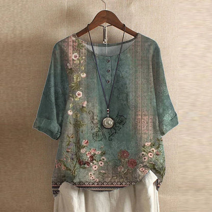 Retro damesblouse - vintage stijlvolle vrouwelijke blouse