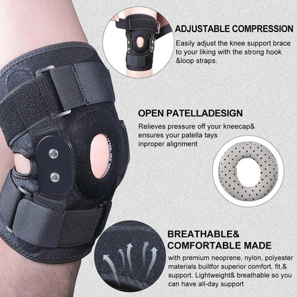 Kniebrace - unisex - Verstelbaar Scharnierend voor Optimale Ondersteuning en Comfort