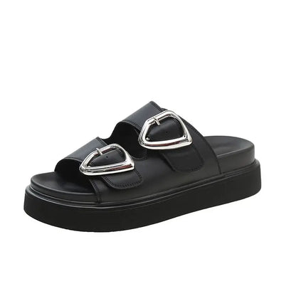 Sandalen voor Dames met Comfortabele Zool en Leren Bandjes