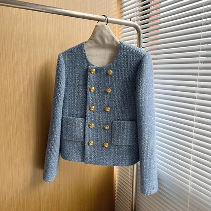 Tweed Jacket - Dames - Klassiek, Elegante Pasvorm in Luxe LILU Tweedmateriaal