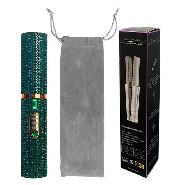 VelvetCurl 2-in-1 Draadloze Haar Tool - Compacte Stijltang en Krultang met USB-opladen