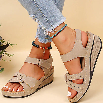 Dames Sandalen van Leer met Rubberen Zool