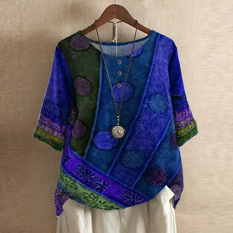 Retro damesblouse - vintage stijlvolle vrouwelijke blouse