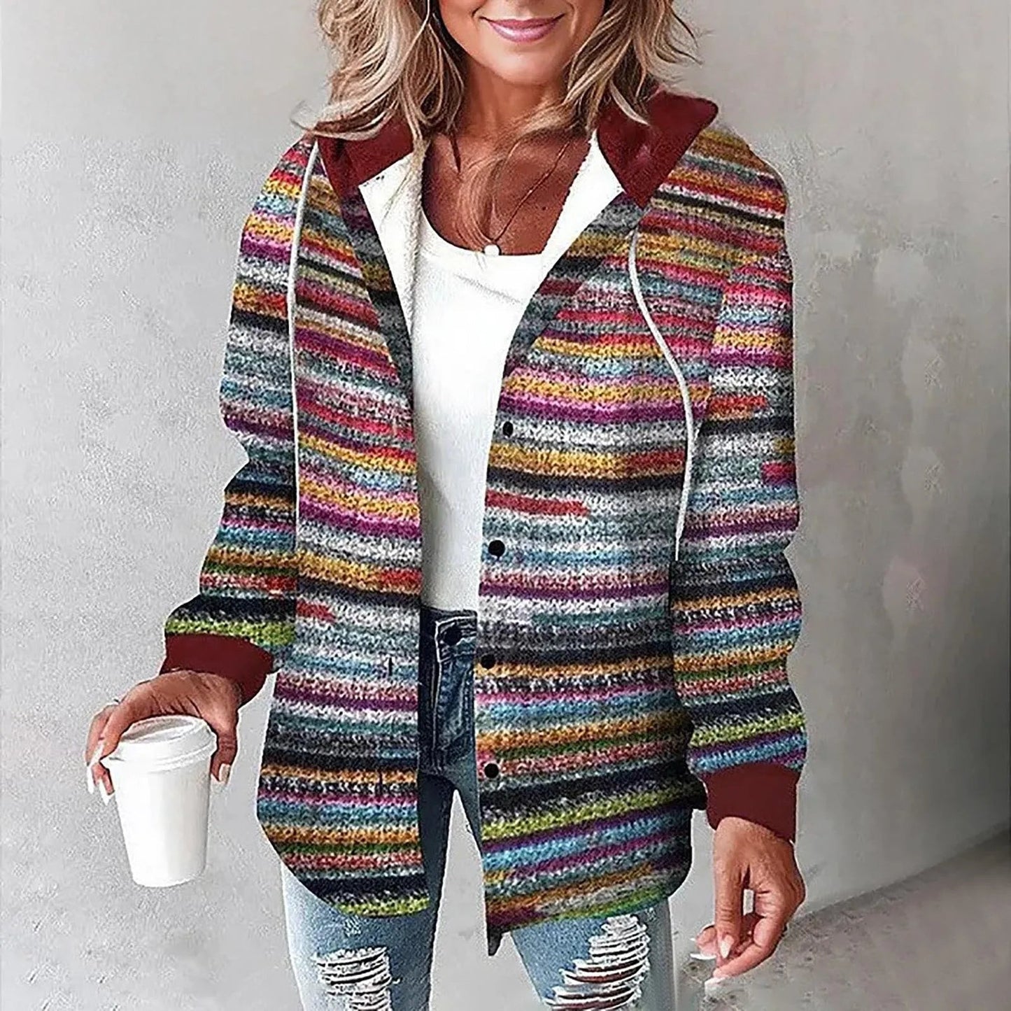 Geruite Overhemdjas met Capuchon - Casual Jas voor Lente en Herfst