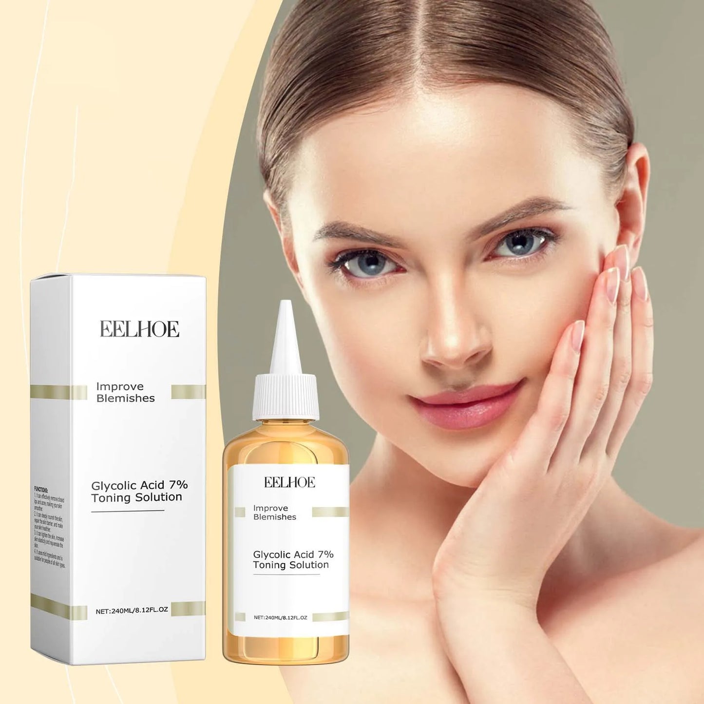 ClearGlow Glycolzuur Toningoplossing 240ml – Diepe Reiniging & Verfijnde Poriën
