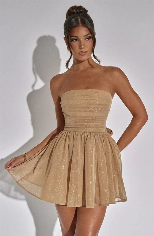 Glamour Mini Jurk voor Avondfeesten - Glanzend Design - Tijdloze Elegantie