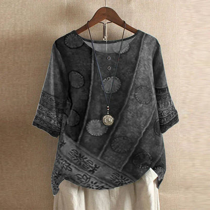 Retro damesblouse - vintage stijlvolle vrouwelijke blouse