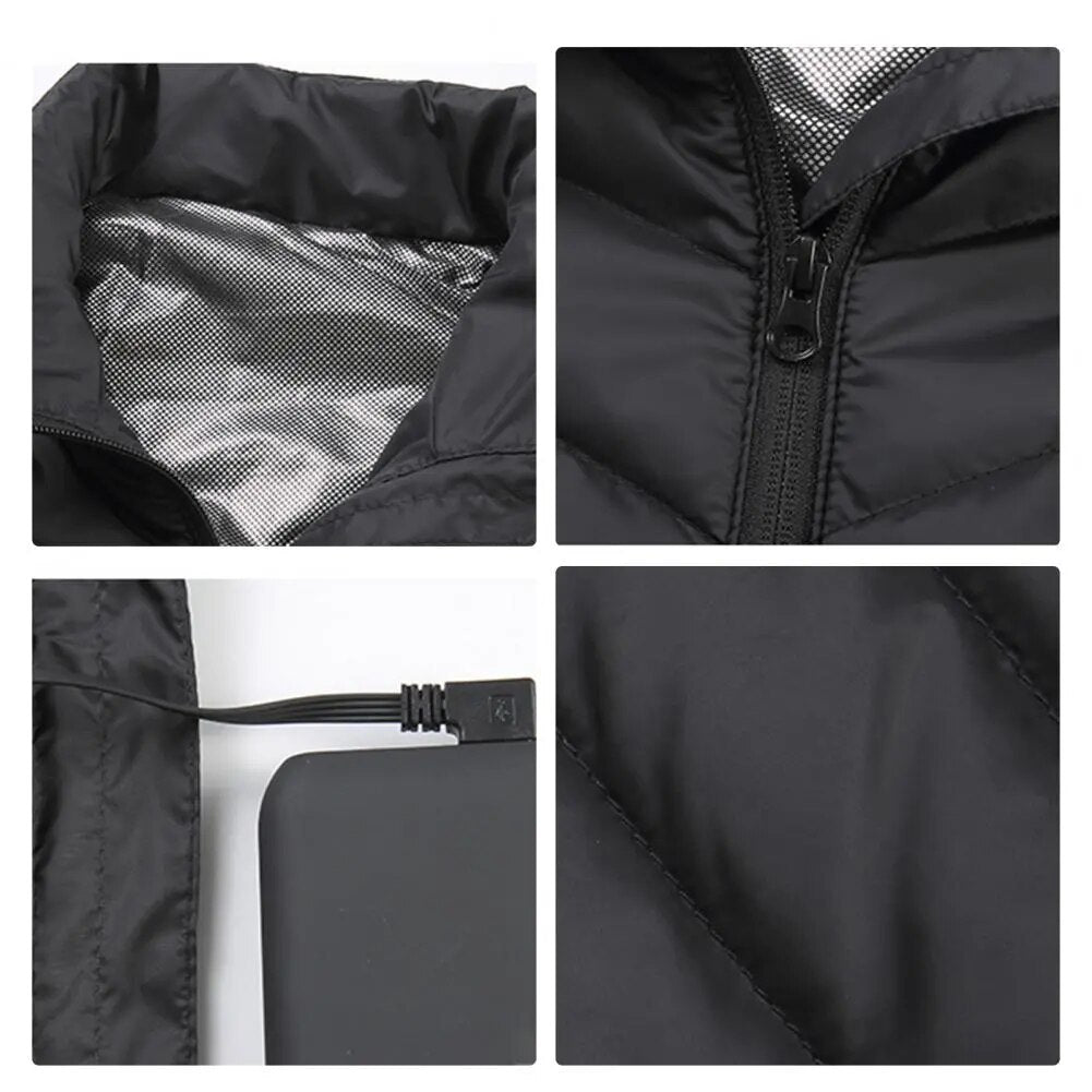 Verwarmd bodywarmer vest met usb - 3 standen - productfoto