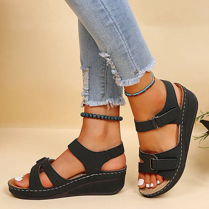 Dames Sandalen van Leer met Rubberen Zool
