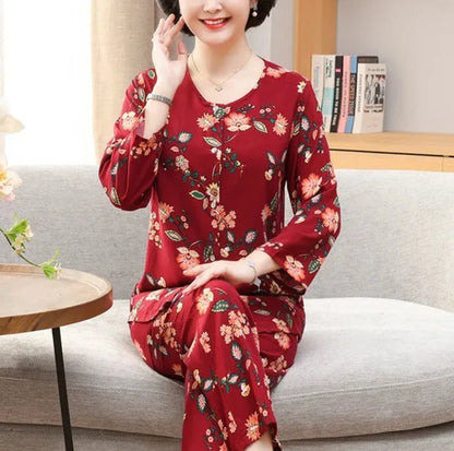 PAJAMAS - Dames - Luxe Katoenen Pyjama met Comfortabele Pasvorm en Stijlvol Design