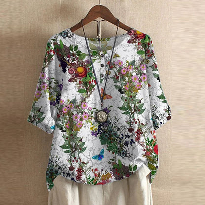 Retro damesblouse - vintage stijlvolle vrouwelijke blouse