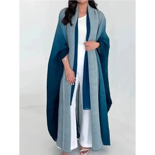 Kaftan - Ombre - Plissé - Lange Mouwen - Dames