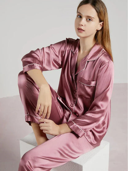 Luxe 100% Zijden Pyjama – Comfortabele Nachtmode