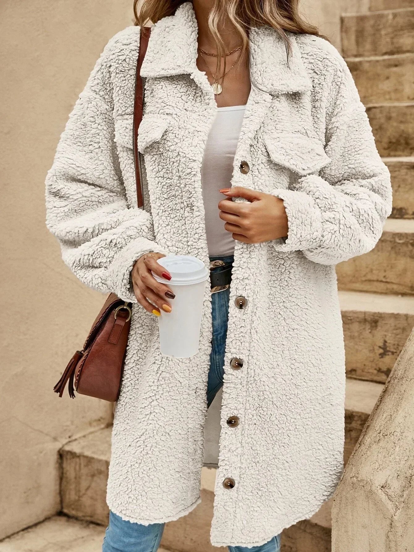 Kantoorcardigan - Oversized Pasvorm met Knoopsluiting