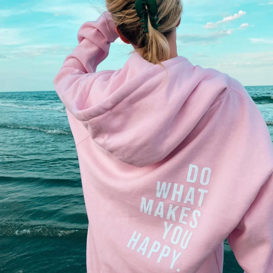 Do What Makes You Happy - Letterprint - Casual Sweatshirt met Capuchon