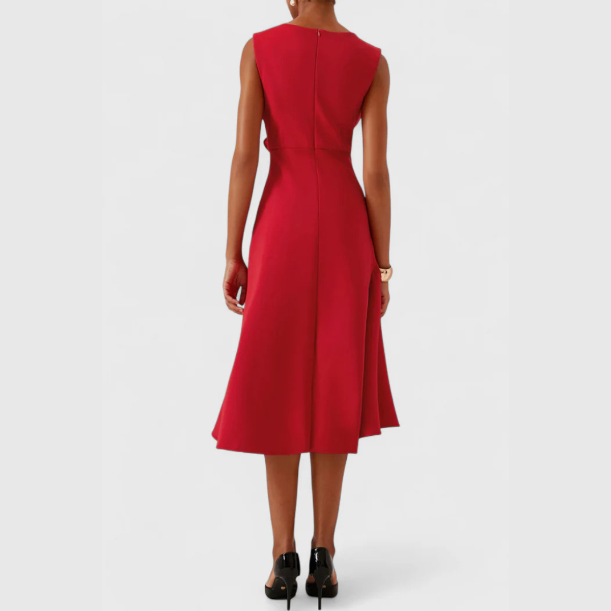Asymmetrische Midi Jurk Dames | Gedrapeerd Vrouwelijk Design
