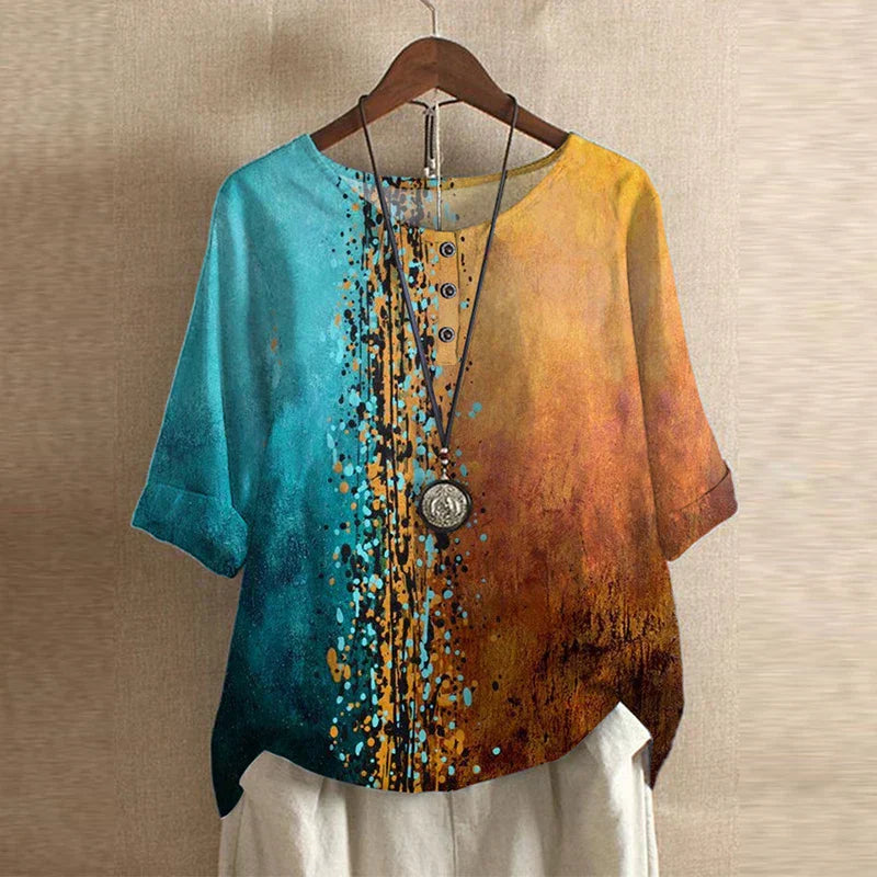 Retro damesblouse - vintage stijlvolle vrouwelijke blouse