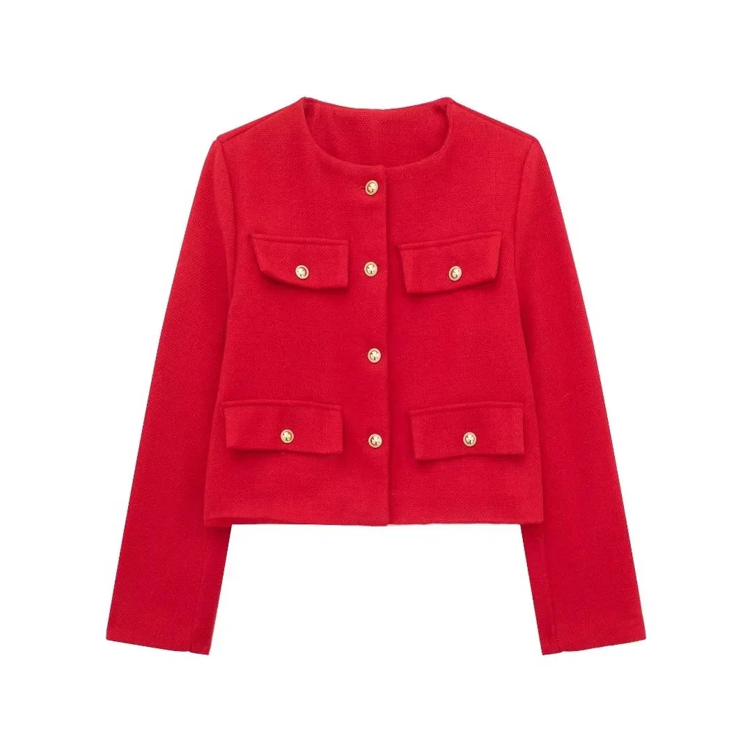 Vintage Cropped Jacket Dames - Tijdloze Stijl en Exclusiviteit