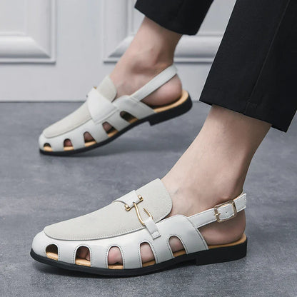 Parijse Sandalen van Leer met Klassiek Design