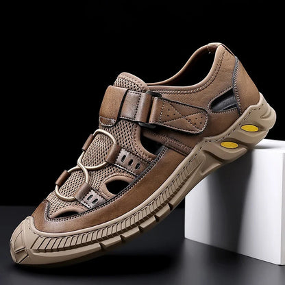 Leren Sandalen voor Heren - Comfortabel, Verstelbaar, Duurzaam Leer, Antislip Zool