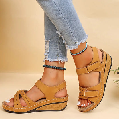 Dames Sandalen van Leer met Rubberen Zool