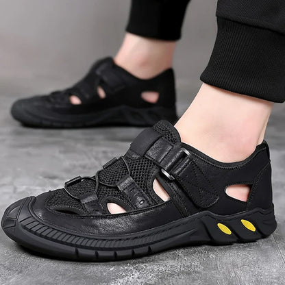 Leren Sandalen voor Heren - Comfortabel, Verstelbaar, Duurzaam Leer, Antislip Zool