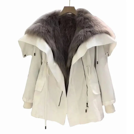Bontkraag Dames Winter Jas - Zwart - Hoogwaardig Polyester