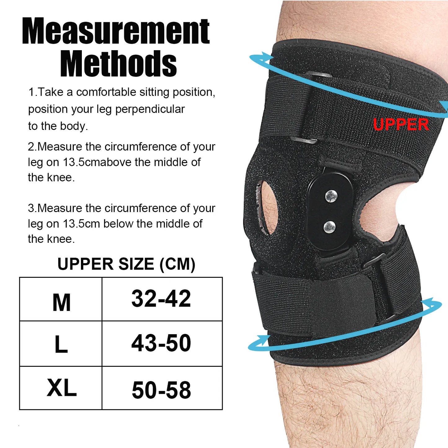 Kniebrace - unisex - Verstelbaar Scharnierend voor Optimale Ondersteuning en Comfort