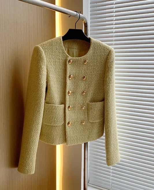 Tweed Jacket - Dames - Klassiek, Elegante Pasvorm in Luxe LILU Tweedmateriaal