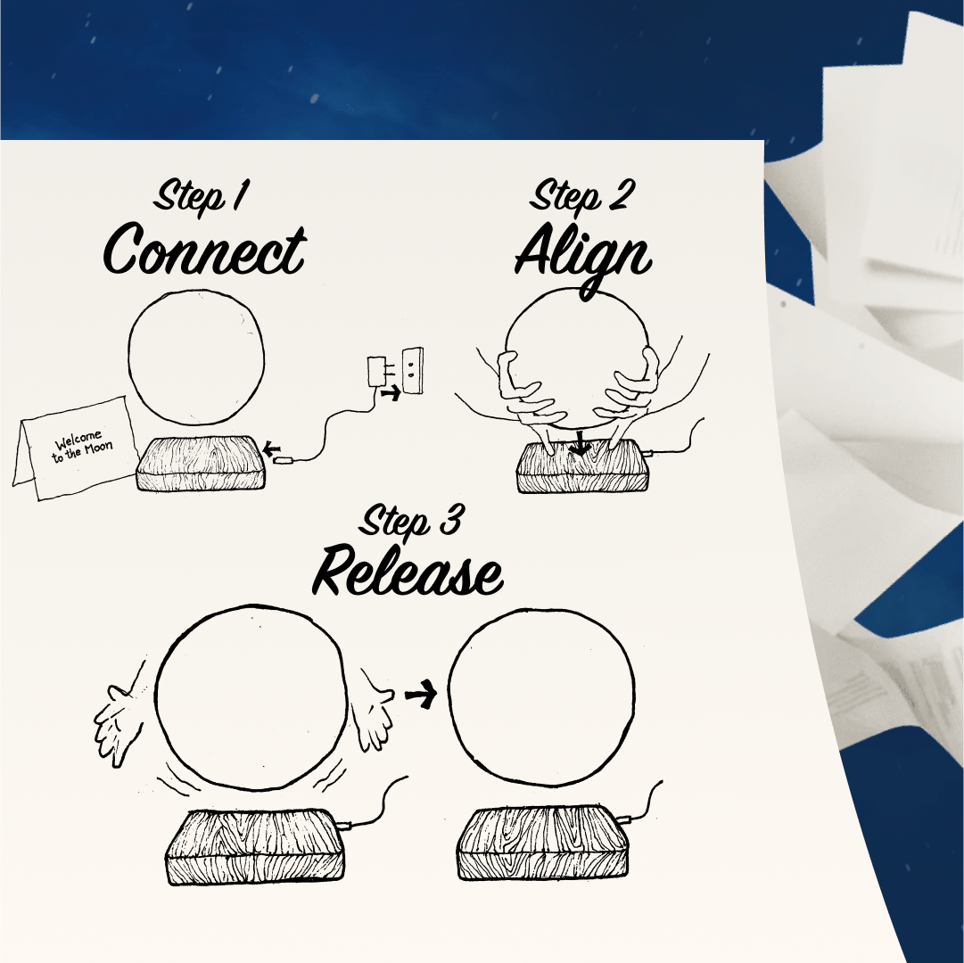 Zwevende maanlamp met drie lichtkleuren